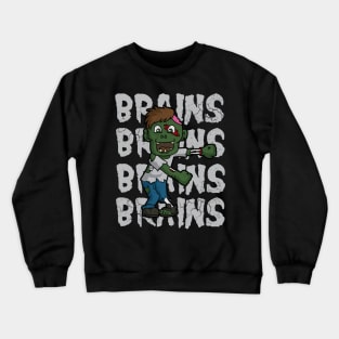 Halloween Zombie Brains Floss Flossing Dance Crewneck Sweatshirt